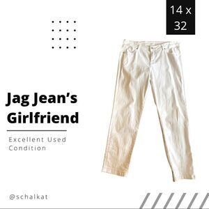 💼Jag Jeans Girlfriend Straight Leg, 5 Pocket Styling, White 14x32